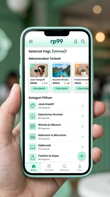 Tampilan katalog aplikasi rp99